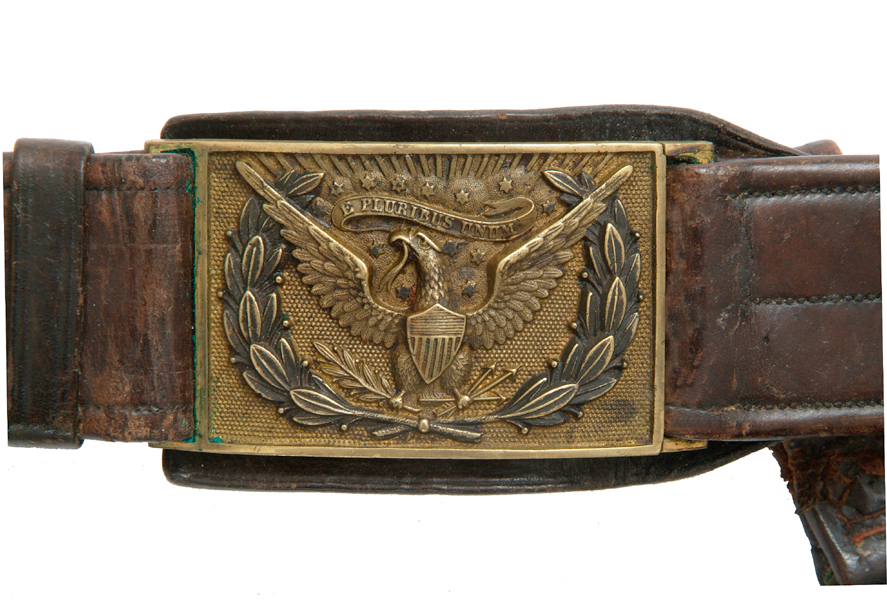American Civil War Union US Officers Leather Sword Belt & US Buckle, 