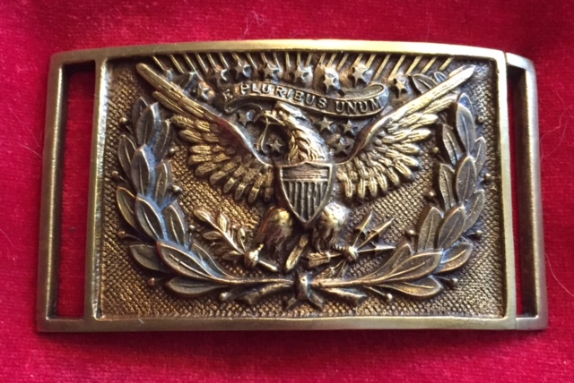 Antique Style Military Civil War Union Soldier US Belt Buckle Plate SOLID Brass 